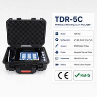 Analyseur de qualité de l'eau portable multiparamètres TDR-5C, capteur numérique RS485, détecte le pH, le DO, l'EC, la turbidité, l'ORP, l'azote ammoniacal