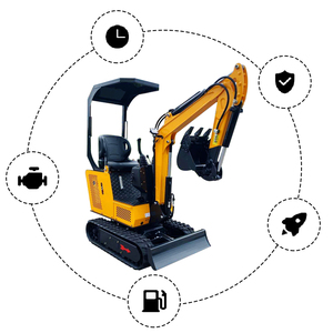 1 tonelada Micro Digger Mini Escavator máquinas con pista de goma para la venta - Product Image 2
