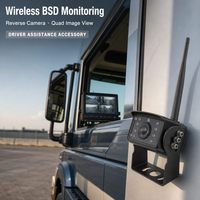 Système de caméra de recul sans fil BSD pour camion, écran LCD TFT IPS 7 pouces, image quadruple RGB, 720P, surveillance de la sécurité des véhicules, tracteur