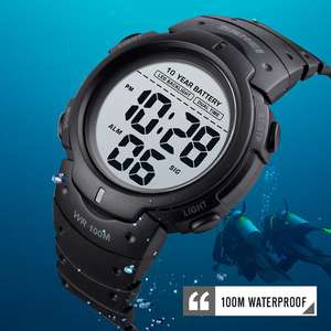 Montre digitale sportive pour homme <span class=keywords><strong>SKMEI</strong></span> 1301, étanche, bracelet en silicone, montre électronique à LED, montre-bracelet pour homme, noir - Product Image 3