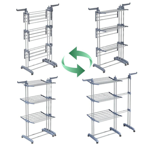 SANIPRO moderne debout fer pliable peu encombrant famille étendoir à linge <span class=keywords><strong>télescopique</strong></span> étendu vêtements <span class=keywords><strong>étagère</strong></span>s de rangement - Product Image 2