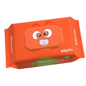 Lingettes humides Kinkin Premium en tissu non tissé, lot de 80 pièces, pour le nettoyage de la peau des bébés, avec une forte teneur en rayonne, fabriquées au Vietnam - Product Image 1