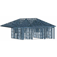 Matériaux de construction métalliques modernes de luxe résistants au vent fabriqués en Chine, structure en acier préfabriquée pour villa