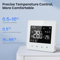 Termostato Inteligente WiFi AVATTO WT198 con Batería, Personalización OEM/ODM, Sin Cableado para Caldera de Agua/Gas, Control por Voz con la Aplicación Tuya