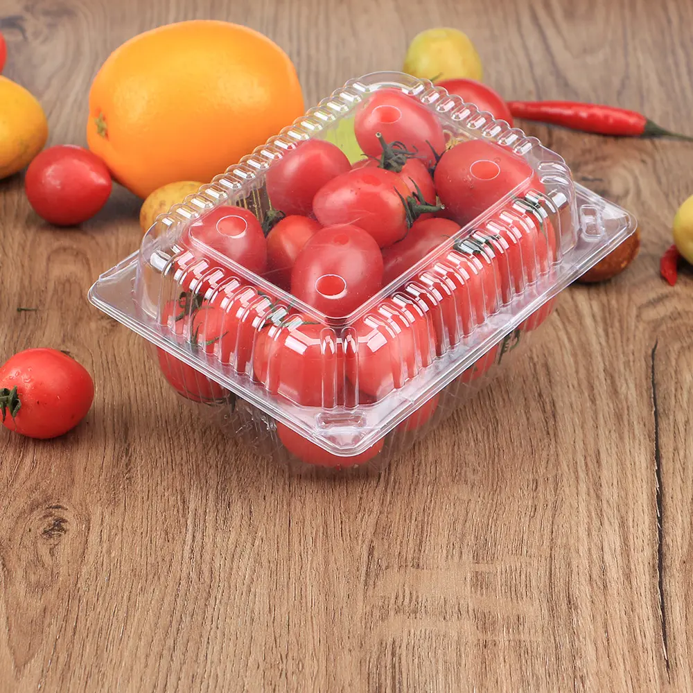 सुपरमार्केट के लिए Recyclable प्लास्टिक स्पष्ट सीपी बॉक्स फल अंगूर पैकिंग
