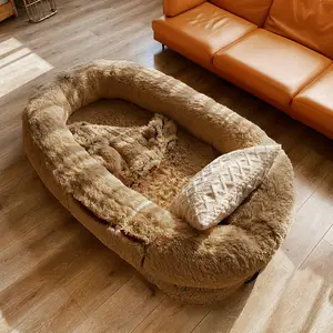 Factory Wholesale Popular Long Plush Human Dog Bed for Humans Jumbo Soft Luxury Human Dog Bed