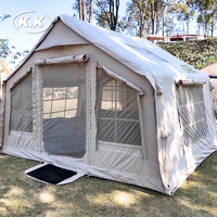 Tente de Glamping Gonflable Kawagebo Kamp (KK) 10,5' X 8,2' (8m²) en Polyester-Coton, Type Cabine, Facile à Gonfler, pour Camping