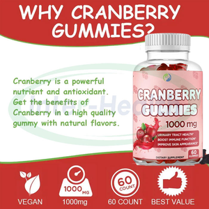 Ausreson Vegan Cranberry Extract Gummies Gummy Boost Suplemento DE SALUD inmune Mujeres Probiótico Cranberry Gummies - Product Image 4