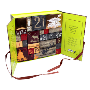 Xmas Factory Price Ramadan Christmas Cardboard Chocolate 24 Sliding Drawers Advent Calendar Box Packaging For Gift Chocolate