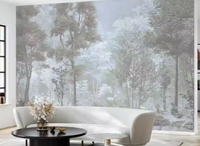 Autocollant mural moderne 3D avec vue nocturne des bois, personnalisé, étanche, fond d'écran mural pour canapé, salon, hôpital, centre commercial