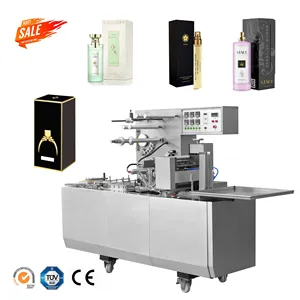 Industriële Automatische Parfumdoos Over Overwrapper Omwikkeling Sealer Cellofaan Verwarming Verpakkingsmachine