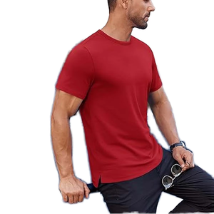 T-shirt de sport à manches courtes pour homme, design simple du col, imprimé, 100% coton biologique, respirant, écologique, séchage rapide - Product Image 2