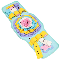 Tapis de renifflement en polaire de luxe à motif uni pour chien, jouet de puzzle alimentaire pour la stimulation dentaire, tapis de renifflement de type montre avec fonction d'interaction anti-fuite