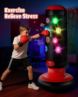 Sac de frappe gonflable HopeRock pour enfants, ensemble de boxe avec éclairage musical et 4 modes de jeu, en PVC rempli d'eau