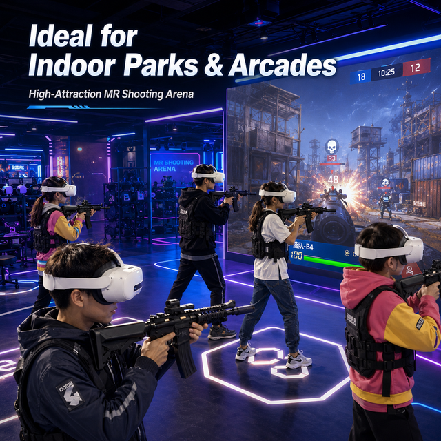 Interactive Indoor Virtual Shooting Game Machine Mixed Reality Glasses AR Aim Shooting Shot Game Set for Sports Arcade Room