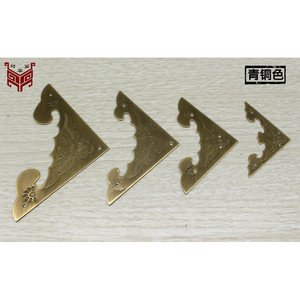 Antique Chinese Style Pure Brass <b>Corner</b> <b>Protectors</b> 8.5cm 7.4cm 7cm 5.6cm With Copper Screws For Cabinet Drawer Decorative - Product Image 3