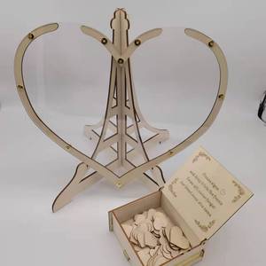 Livre d'or de mariage en forme de coeur en acrylique avec support Idée cadeau de décoration de mariage populaire - Product Image 5