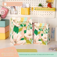 Sacs en papier kraft en gros avec logo personnalisé, épaissis, de luxe, à poignée, pour emballage cadeau, desserts d'anniversaire, thé au lait, à emporter, artisanat