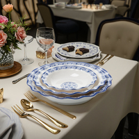Grand bol à soupe rond en mélamine réutilisable en forme de fleur, nouveau style