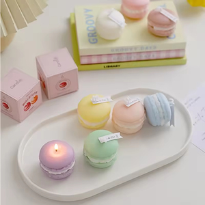 Wholesale Handmade Art <b>Candle</b> Macaron Shaped Beeswax Flameless Aroma Scented <b>Candles</b> Flavored Dessert <b>Easter</b> Gift Home - Product Image 4