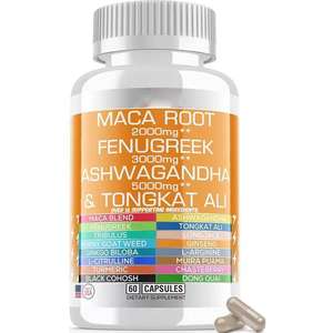 Oem <span class=keywords><strong>maca</strong></span> שורש כל ב 1 עם fenuegreek ashwagandha tongkat l ארגינין ג 'ינסנג תוסף סיבולת אנרגיה - Product Image 1