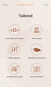 Masajeador de Cabeza con Compresión de Aire de 6 Zonas para Aliviar el Dolor de Cabeza y la Fatiga, Masajeador de Ojos y Cuero Cabelludo, Dispositivo de Ayuda para Dormir con Calor - Product Image 2