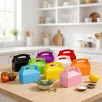 Boîtes à friandises en papier multicolores en vrac pour anniversaires, pique-niques, mariages, emballages cadeaux, boîtes à dragées colorées pour fêtes avec poignées