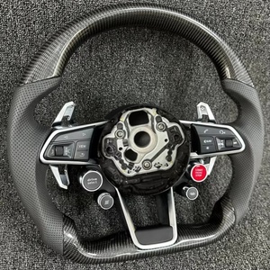 Volant Demi-Volant Alcantara Style R8 RS pour <span class=keywords><strong>Audi</strong></span> A3 A4 A5 A6 C7 B8.5 B6 B8 B9 RS3 8V RS4 RS5 RS6 RS7 SQ5 Q3 Q5 Q7 TTRS - Product Image 3