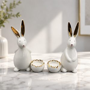 Porcellana di <span class=keywords><strong>ceramica</strong></span> mini coniglio supporto di candela per la decorazione di pasqua - Product Image 3