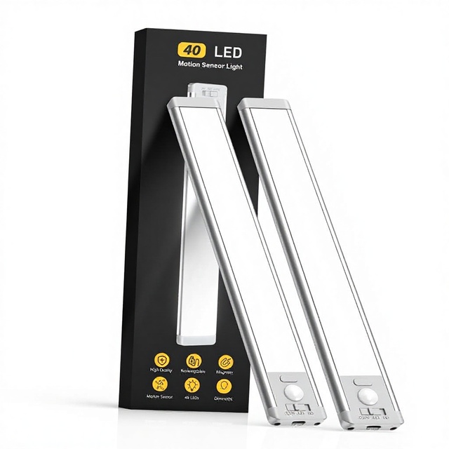 24cm 30 cm 20cm Modern Cabinet Lighting 2 Pack Rechargeable Motion Sensor Light Indoor 5 Levels Dimmable Magnetic Cabinet Light