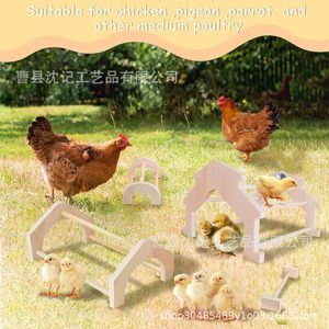 Juego de perchas de madera para pollos, soporte para pollitos, equipo de entrenamiento para gallinas, gallos, patos y gansos para exteriores - Product Image 2