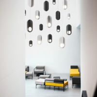 Lustre en feutre PET minimaliste moderne nordique, design rétro, lampe suspendue LED pour la décoration de restaurants, cafés, hôtels, salons de thé