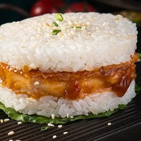 Nueva tendencia China Halal Frozen Arroz Hamburguesa Onigiri saludable con múltiples sabores-Picante y salado para adultos y niños