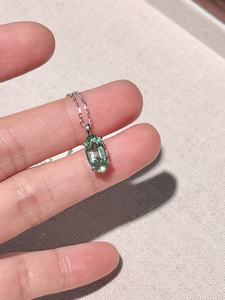 Collier pendentif en argent 925 plaqué or 18 carats avec pierres précieuses colorées cultivées en laboratoire certifiées NGTC, cadeau de mariage, bijoux UM - Product Image 3
