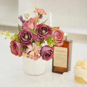 Granada artificial Rose Bead String Rose Bouquet Decoración del hogar Mesa de comedor Flores - Product Image 3