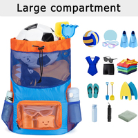 Sac de bain en maille de grande capacité Sac à dos Sac de plage à cordon de serrage léger avec poches latérales pour enfants Garçons Filles Voyage Vacances