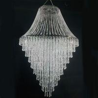 Lustre en acrylique perlé de luxe sur mesure pour hôtel, villa, salle de banquet, centre commercial, décoration de mariage
