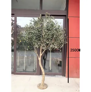 2.5M Olive Tree Reinforce Trunk Pro With Full Olive Fruit Artificial Olive Tree Landscaping Centerpiece Garden Decor