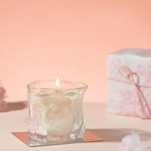 Coffret Cadeau Bougie en Verre Aromathérapie Romantique Française, Bougie en Cire de Soja Haut de Gamme, Décoration Florale Faite à la Main pour Mariage et Thanksgiving - Product Image 5