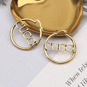 Nouvelle Collection de Bijoux de Marque Tendance : <span class=keywords><strong>Boucles</strong></span> <span class=keywords><strong>d</strong></span>'Oreilles Créoles en Alliage pour <span class=keywords><strong>Femme</strong></span>, Modèle Lettre, Design Féminin - Product Image 4