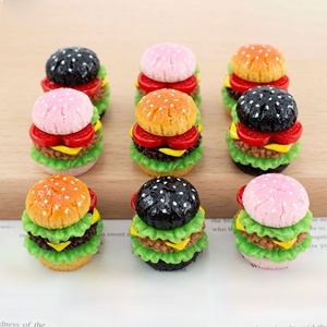 Juguete de Comida para Casa de Muñecas, Pastel de Hamburguesa <span class=keywords><strong>Multicapa</strong></span>, Accesorios de Resina con Pegamento en Crema, Colgante Decorativo - Product Image 4