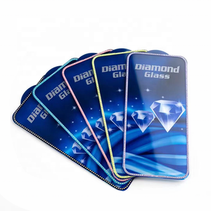 Film de protection d'écran en verre trempé HD avec bords diamantés lumineux pour <span class=keywords><strong>iPhone</strong></span> XR XS <span class=keywords><strong>11</strong></span> Pro 12 13 14 Plus 15 16 Pro Max 17 Air - Product Image 1