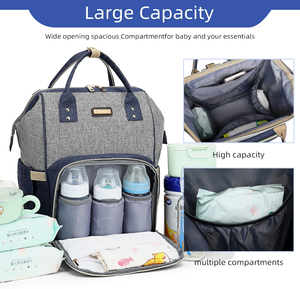 <span class=keywords><strong>Mochila</strong></span> Pañalera, Bolsa de Bebé con 15 Bolsillos, Bolso de Viaje para Niña o Niño con Bolsillo Térmico, Linda Bolsa de Pañales con Correas para Cochecito - Product Image 6