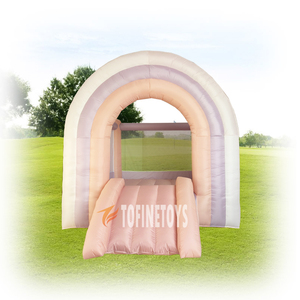Precio al por mayor de fábrica, casa de rebote inflable de arcoíris personalizada para niños, diversión sin fin - Product Image 1