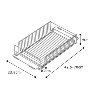 Étagère d'angle ajustable pour <span class=keywords><strong>cuisine</strong></span>, panier en treillis métallique pour évier, égouttoir à vaisselle coulissant, tiroir de rangement pour épices/aliments, unité de rangement métallique - Product Image 6