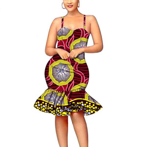 kitenge fashion dresses Traditional African Kitenge Wax Print Hollandaise Blue High Low Hem Sl –  Asigbe main image 0