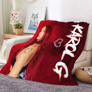 Manta de Franela Personalizada con Sublimación de <span class=keywords><strong>Karol</strong></span> <span class=keywords><strong>G</strong></span>, Modelo Manana Sera Bonito <span class=keywords><strong>Bichota</strong></span>, Novedad 2023, Superventas, para el Hogar y Viajes, para las Cuatro Estaciones - Product Image 5