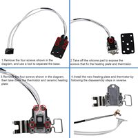 ThxPrint A1 Thermistor dan Pemanas Keramik A1 24V 70W 300 ℃   Kit Kompatibel untuk Printer 3D Bambu Lab A1/A1 Mini