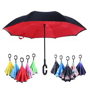 C-Griff-Regenschirm mit intelligenter Umkehrung winddicht und händelfrei mit Innen-Aus-Inversion intelligentes Upside-Design