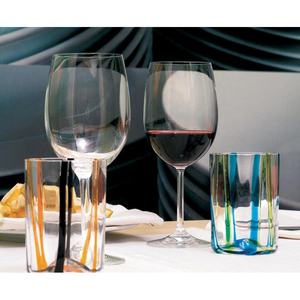 Bicchiere in vetro Tirache di <span class=keywords><strong>Murano</strong></span> a strisce sfumate multicolori di massa estetica italiana - Product Image 3